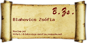 Blahovics Zsófia névjegykártya