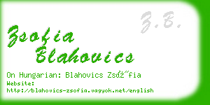 zsofia blahovics business card